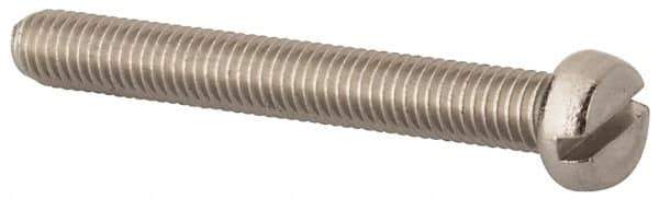 Value Collection - M5x0.80 Metric Coarse, 40mm Length Under Head Slotted Drive Machine Screw - Fillister Head, Grade 18-8 & A2 Stainless Steel, Uncoated, Without Washer - Eagle Tool & Supply