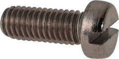 Value Collection - M6x1.00 Metric Coarse, 16mm Length Under Head Slotted Drive Machine Screw - Fillister Head, Grade 18-8 & A2 Stainless Steel, Uncoated, Without Washer - Eagle Tool & Supply