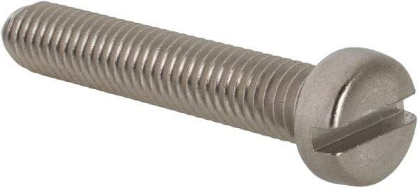 Value Collection - M6x1.00 Metric Coarse, 35mm Length Under Head Slotted Drive Machine Screw - Fillister Head, Grade 18-8 & A2 Stainless Steel, Uncoated, Without Washer - Eagle Tool & Supply