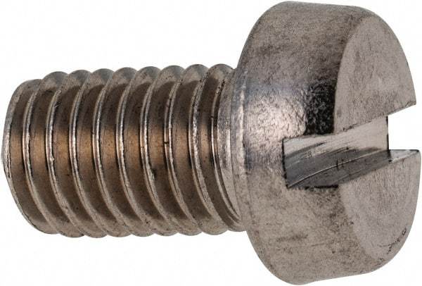 Value Collection - M10x1.50 Metric Coarse, 16mm Length Under Head Slotted Drive Machine Screw - Fillister Head, Grade 18-8 & A2 Stainless Steel, Uncoated, Without Washer - Eagle Tool & Supply
