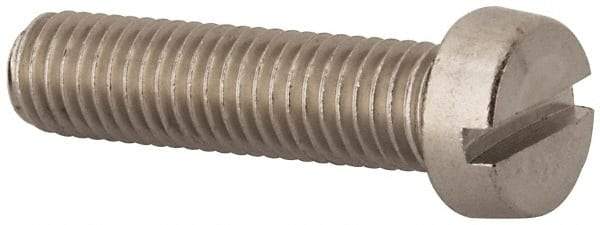 Value Collection - M10x1.50 Metric Coarse, 40mm Length Under Head Slotted Drive Machine Screw - Fillister Head, Grade 18-8 & A2 Stainless Steel, Uncoated, Without Washer - Eagle Tool & Supply