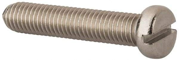 Value Collection - M10x1.50 Metric Coarse, 50mm Length Under Head Slotted Drive Machine Screw - Fillister Head, Grade 18-8 & A2 Stainless Steel, Uncoated, Without Washer - Eagle Tool & Supply