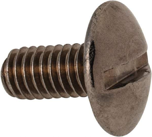 Value Collection - M4x0.70 Metric Coarse, 8mm Length Under Head Slotted Drive Machine Screw - Truss Head, Grade 18-8 & A2 Stainless Steel, Uncoated, Without Washer - Eagle Tool & Supply
