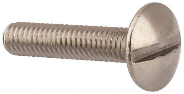 Value Collection - M4x0.70 Metric Coarse, 20mm Length Under Head Slotted Drive Machine Screw - Truss Head, Grade 18-8 & A2 Stainless Steel, Uncoated, Without Washer - Eagle Tool & Supply