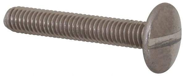 Value Collection - M4x0.70 Metric Coarse, 25mm Length Under Head Slotted Drive Machine Screw - Truss Head, Grade 18-8 & A2 Stainless Steel, Uncoated, Without Washer - Eagle Tool & Supply