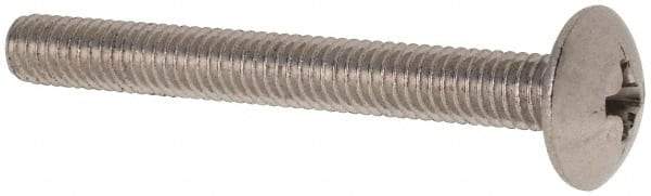 Value Collection - M4x0.70 Metric Coarse, 35mm Length Under Head Slotted Drive Machine Screw - Truss Head, Grade 18-8 & A2 Stainless Steel, Uncoated, Without Washer - Eagle Tool & Supply