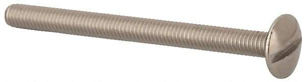 Value Collection - M4x0.70 Metric Coarse, 50mm Length Under Head Slotted Drive Machine Screw - Truss Head, Grade 18-8 & A2 Stainless Steel, Uncoated, Without Washer - Eagle Tool & Supply