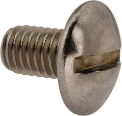 Value Collection - M5x0.80 Metric Coarse, 8mm Length Under Head Slotted Drive Machine Screw - Truss Head, Grade 18-8 & A2 Stainless Steel, Uncoated, Without Washer - Eagle Tool & Supply