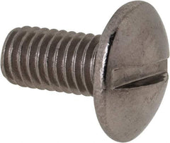 Value Collection - M5x0.80 Metric Coarse, 10mm Length Under Head Slotted Drive Machine Screw - Truss Head, Grade 18-8 & A2 Stainless Steel, Uncoated, Without Washer - Eagle Tool & Supply