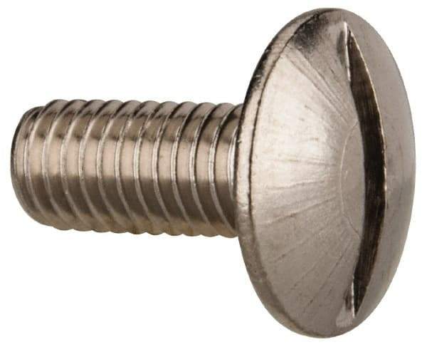 Value Collection - M5x0.80 Metric Coarse, 12mm Length Under Head Slotted Drive Machine Screw - Truss Head, Grade 18-8 & A2 Stainless Steel, Uncoated, Without Washer - Eagle Tool & Supply