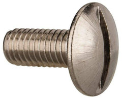 Value Collection - M5x0.80 Metric Coarse, 12mm Length Under Head Slotted Drive Machine Screw - Truss Head, Grade 18-8 & A2 Stainless Steel, Uncoated, Without Washer - Eagle Tool & Supply