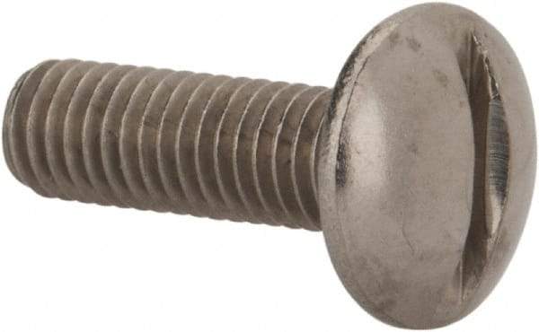 Value Collection - M5x0.80 Metric Coarse, 16mm Length Under Head Slotted Drive Machine Screw - Truss Head, Grade 18-8 & A2 Stainless Steel, Uncoated, Without Washer - Eagle Tool & Supply