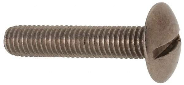 Value Collection - M5x0.80 Metric Coarse, 25mm Length Under Head Slotted Drive Machine Screw - Truss Head, Grade 18-8 & A2 Stainless Steel, Uncoated, Without Washer - Eagle Tool & Supply