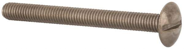 Value Collection - M5x0.80 Metric Coarse, 50mm Length Under Head Slotted Drive Machine Screw - Truss Head, Grade 18-8 & A2 Stainless Steel, Uncoated, Without Washer - Eagle Tool & Supply