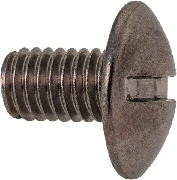 Value Collection - M6x1.00 Metric Coarse, 10mm Length Under Head Slotted Drive Machine Screw - Truss Head, Grade 18-8 & A2 Stainless Steel, Uncoated, Without Washer - Eagle Tool & Supply