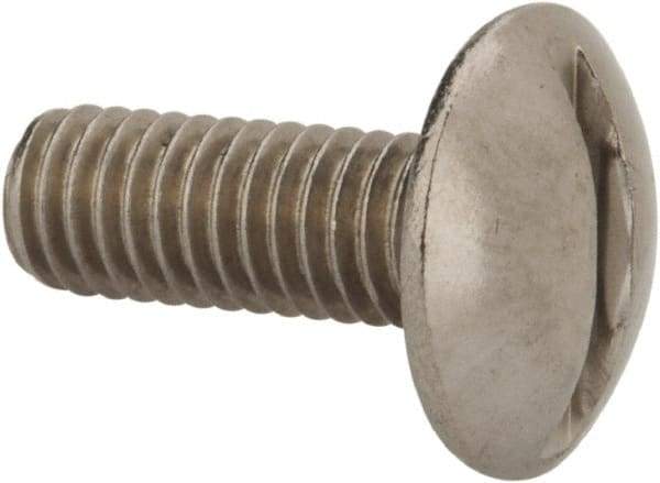 Value Collection - M6x1.00 Metric Coarse, 16mm Length Under Head Slotted Drive Machine Screw - Truss Head, Grade 18-8 & A2 Stainless Steel, Uncoated, Without Washer - Eagle Tool & Supply