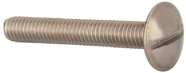 Value Collection - M6x1.00 Metric Coarse, 40mm Length Under Head Slotted Drive Machine Screw - Truss Head, Grade 18-8 & A2 Stainless Steel, Uncoated, Without Washer - Eagle Tool & Supply
