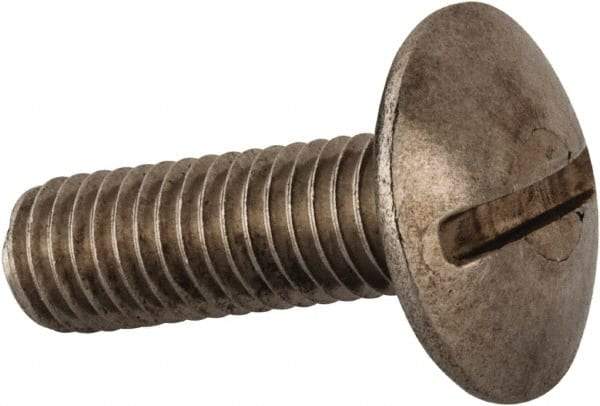 Value Collection - M8x1.25 Metric Coarse, 25mm Length Under Head Slotted Drive Machine Screw - Truss Head, Grade 18-8 & A2 Stainless Steel, Uncoated, Without Washer - Eagle Tool & Supply