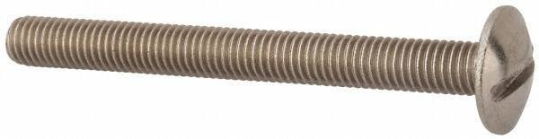Value Collection - M8x1.25 Metric Coarse, 80mm Length Under Head Slotted Drive Machine Screw - Truss Head, Grade 18-8 & A2 Stainless Steel, Uncoated, Without Washer - Eagle Tool & Supply