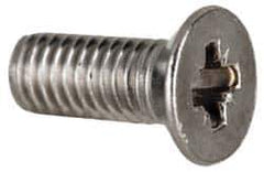 Value Collection - M3x0.50 Metric Coarse, 8mm OAL Pozidriv Drive Machine Screw - Flat Head, Grade 18-8 & A2 Stainless Steel, Uncoated, Without Washer - Eagle Tool & Supply