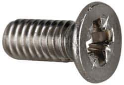 Value Collection - M4x0.70 Metric Coarse, 10mm OAL Pozidriv Drive Machine Screw - Flat Head, Grade 18-8 & A2 Stainless Steel, Uncoated, Without Washer - Eagle Tool & Supply