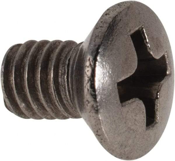 Value Collection - M4x0.70 Metric Coarse, 6mm OAL Phillips Drive Machine Screw - Oval Head, Grade 18-8 & A2 Stainless Steel, Uncoated, Without Washer - Eagle Tool & Supply