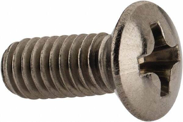 Value Collection - M4x0.70 Metric Coarse, 10mm OAL Phillips Drive Machine Screw - Oval Head, Grade 18-8 & A2 Stainless Steel, Uncoated, Without Washer - Eagle Tool & Supply