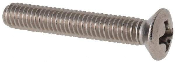 Value Collection - M4x0.70 Metric Coarse, 25mm OAL Phillips Drive Machine Screw - Oval Head, Grade 18-8 & A2 Stainless Steel, Uncoated, Without Washer - Eagle Tool & Supply