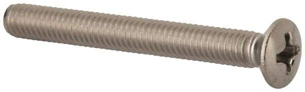 Value Collection - M4x0.70 Metric Coarse, 35mm OAL Phillips Drive Machine Screw - Oval Head, Grade 18-8 & A2 Stainless Steel, Uncoated, Without Washer - Eagle Tool & Supply