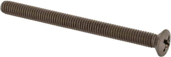 Value Collection - M4x0.70 Metric Coarse, 50mm OAL Phillips Drive Machine Screw - Oval Head, Grade 18-8 & A2 Stainless Steel, Uncoated, Without Washer - Eagle Tool & Supply