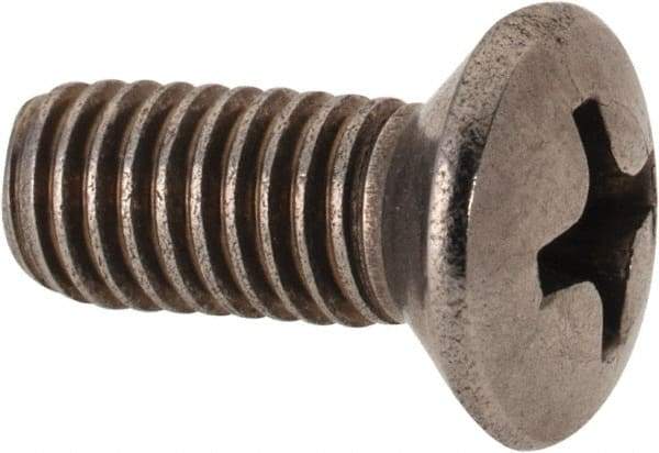 Value Collection - M5x0.80 Metric Coarse, 12mm OAL Phillips Drive Machine Screw - Oval Head, Grade 18-8 & A2 Stainless Steel, Uncoated, Without Washer - Eagle Tool & Supply