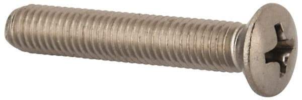 Value Collection - M5x0.80 Metric Coarse, 30mm OAL Phillips Drive Machine Screw - Oval Head, Grade 18-8 & A2 Stainless Steel, Uncoated, Without Washer - Eagle Tool & Supply