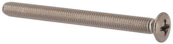 Value Collection - M5x0.80 Metric Coarse, 60mm OAL Phillips Drive Machine Screw - Oval Head, Grade 18-8 & A2 Stainless Steel, Uncoated, Without Washer - Eagle Tool & Supply