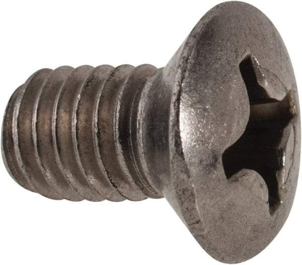 Value Collection - M6x1.00 Metric Coarse, 10mm OAL Phillips Drive Machine Screw - Oval Head, Grade 18-8 & A2 Stainless Steel, Uncoated, Without Washer - Eagle Tool & Supply