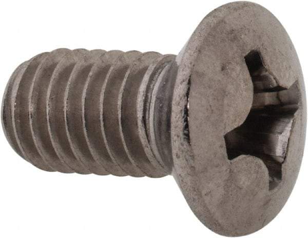 Value Collection - M6x1.00 Metric Coarse, 12mm OAL Phillips Drive Machine Screw - Oval Head, Grade 18-8 & A2 Stainless Steel, Uncoated, Without Washer - Eagle Tool & Supply