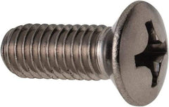 Value Collection - M6x1.00 Metric Coarse, 16mm OAL Phillips Drive Machine Screw - Oval Head, Grade 18-8 & A2 Stainless Steel, Uncoated, Without Washer - Eagle Tool & Supply