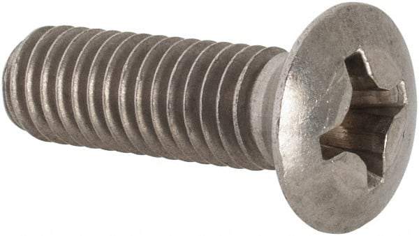 Value Collection - M6x1.00 Metric Coarse, 20mm OAL Phillips Drive Machine Screw - Oval Head, Grade 18-8 & A2 Stainless Steel, Uncoated, Without Washer - Eagle Tool & Supply