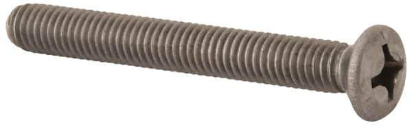 Value Collection - M6x1.00 Metric Coarse, 50mm OAL Phillips Drive Machine Screw - Oval Head, Grade 18-8 & A2 Stainless Steel, Uncoated, Without Washer - Eagle Tool & Supply
