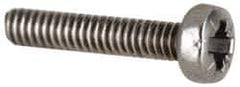 Value Collection - M6x1.00, 40mm Length Under Head Pozidriv Drive Machine Screw - Pan Head, Grade 18-8 & A2 Stainless Steel, Uncoated, Without Washer - Eagle Tool & Supply