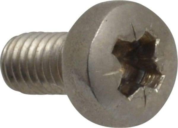 Value Collection - M4x0.70 Metric Coarse, 8mm Length Under Head Pozidriv Drive Machine Screw - Pan Head, Grade 18-8 & A2 Stainless Steel, Uncoated, Without Washer - Eagle Tool & Supply