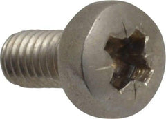 Value Collection - M4x0.70 Metric Coarse, 8mm Length Under Head Pozidriv Drive Machine Screw - Pan Head, Grade 18-8 & A2 Stainless Steel, Uncoated, Without Washer - Eagle Tool & Supply