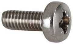 Value Collection - M2.5x0.45 Metric Coarse, 4mm Length Under Head Pozidriv Drive Machine Screw - Pan Head, Grade 18-8 & A2 Stainless Steel, Uncoated, Without Washer - Eagle Tool & Supply