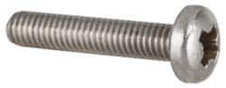 Value Collection - M6x1.00 Metric Coarse, 30mm Length Under Head Pozidriv Drive Machine Screw - Pan Head, Grade 18-8 & A2 Stainless Steel, Uncoated, Without Washer - Eagle Tool & Supply