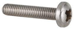 Value Collection - M6x1.00 Metric Coarse, 30mm Length Under Head Pozidriv Drive Machine Screw - Pan Head, Grade 18-8 & A2 Stainless Steel, Uncoated, Without Washer - Eagle Tool & Supply