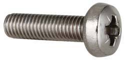 Value Collection - M8x1.25 Metric Coarse, 30mm Length Under Head Pozidriv Drive Machine Screw - Pan Head, Grade 18-8 & A2 Stainless Steel, Uncoated, Without Washer - Eagle Tool & Supply