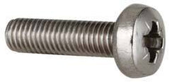 Value Collection - M8x1.25 Metric Coarse, 30mm Length Under Head Pozidriv Drive Machine Screw - Pan Head, Grade 18-8 & A2 Stainless Steel, Uncoated, Without Washer - Eagle Tool & Supply