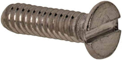 Value Collection - M1.6x0.35 Metric Coarse, 6mm OAL Slotted Drive Machine Screw - Flat Head, Grade 316 & A4 Stainless Steel, Uncoated, Without Washer - Eagle Tool & Supply
