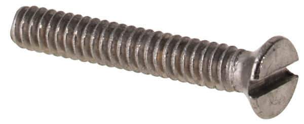 Value Collection - M1.6x0.35 Metric Coarse, 10mm OAL Slotted Drive Machine Screw - Flat Head, Grade 316 & A4 Stainless Steel, Uncoated, Without Washer - Eagle Tool & Supply