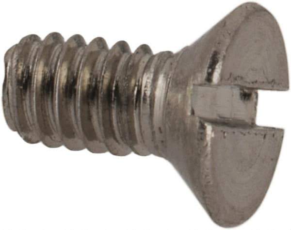 Value Collection - M2x0.40 Metric Coarse, 4mm OAL Slotted Drive Machine Screw - Flat Head, Grade 316 & A4 Stainless Steel, Uncoated, Without Washer - Eagle Tool & Supply