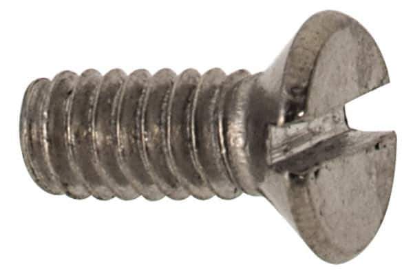 Value Collection - M2x0.40 Metric Coarse, 5mm OAL Slotted Drive Machine Screw - Flat Head, Grade 316 & A4 Stainless Steel, Uncoated, Without Washer - Eagle Tool & Supply